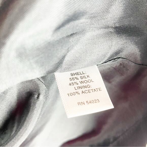 Banana Republic Silk Wool Pleated Sheath Dress Black Floral Womens Size 4 - Picture 7 of 13